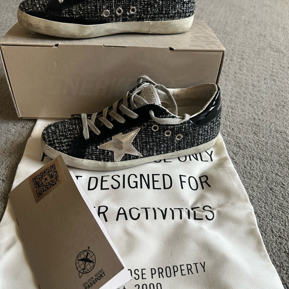 Golden Goose Black and White Star Sneakers